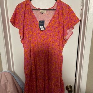 Universal Thread Pink and Orange Floral Dress
